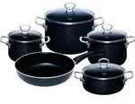 Riess Topfset 5-teilig Black Magic Emaille