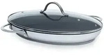 Kelomat Fischpfanne Perfekt 38x26 cm mit Glasdeckel Edelstahl Induktion