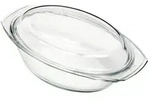 BOHEMIA CRISTAL Sch&uuml;ssel oval mit flachem Deckel 2,4 Liter 32x20cm