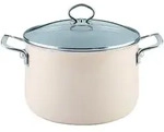 Riess Fleischtopf mit Glasdeckel &Oslash;24cm 6,5 Liter Emaille Creme Nouvelle Avorio...