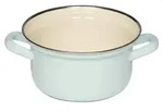 Riess Kasserolle mit Chromrand &Oslash;14cm 0,8L Pastell T&uuml;rkis Emaille