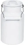 Riess Classic Weiss Emaille Milchkanne 2 Liter mit Kunststoffdeckel