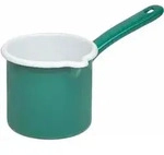 Riess Schnabeltopf mit Stiel aus Emaille 12 cm Nature green