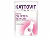 Sparpaket KATTOVIT Feline Diet Diabetes/Gewicht Huhn 48 x 85g Beutel Katzennassfutter