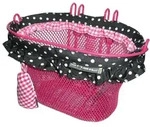 Vorderrad-Kinderkorb Basil Jasmin 20x28x18cm,grau/rosa,Baboushka,engmasch.
