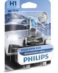 PHILIPS Gl&uuml;hlampe, Fernscheinwerfer H1 WhiteVision ultra (1 Stk.) 12258wvub1 f&uuml;r