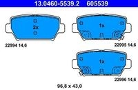 ATE Bremsbelagsatz, Scheibenbremse 13046055392 f&uuml;r MITSUBISHI