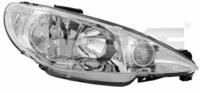 TYC Hauptscheinwerfer 206155052 H7/H7 rechts f&uuml;r Peugeot