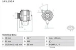 BOSCH Generator 0 986 081 960 f&uuml;r NISSAN