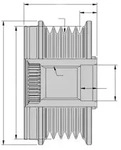 HELLA Generatorfreilauf 9XU 358 038-491 f&uuml;r NISSAN RENAULT DACIA
