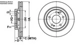 ATE Bremsscheibe 24012202301 bel&uuml;ftet 285mm 22mm f&uuml;r MITSUBISHI