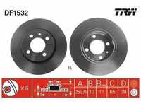TRW Bremsscheibe DF1532 VollVorne Rechts Links für VW Passat B3/B4 1.6 TD 1.9...