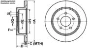 ATE Bremsscheibe 24011301961 voll 290mm 12mm f&uuml;r Chrysler
