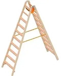 Layher Holzstehleiter mit 80mm breiten Stufen, beidseitig begehbar 10 Stufen /