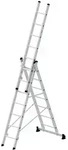 G&uuml;nzburger Steigtechnik Mehrzweckleiter 3-teilig mit nivello&reg;-Traverse 3x7 Sprossen
