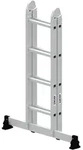 G&uuml;nzburger Steigtechnik Klappleiter 2-teilig mit nivello&reg;-Traverse 2x4 Sprossen