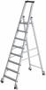 Günzburger Steigtechnik Stufen-Stehleiter einseitig begehbar mit Rollen 8 Stufen