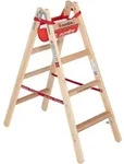 Euroline Holz-Sprossenleiter Nr. 10504 2x4 mit Comfort-Breitsprosse und...