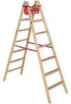 Euroline Holz-Sprossenleiter Nr. 10504 2x7 mit Comfort-Breitsprosse und...