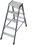 Krause MONTO Stufen-DoppelLeiter SePro D eloxiert 2x5 Stufen