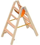 Layher Holzstehleiter mit 80mm breiten Stufen, beidseitig begehbar 4 Stufen /...