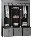 HOMCOM Garderobe Faltbar Stoffschrank, Faltschrank mit Rei&szlig;verschluss, Vliesstoff,