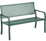 Outsunny Gartenbank Stahl, 2-Sitzer Parkbank mit R&uuml;ckenlehne & Armlehne,...