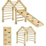 AIYAPLAY 3 in 1 Kletterger&uuml;st Set mit Rutsche, Kletterdreieck zum Rutschen und
