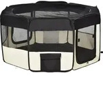 PawHut Welpenauslauf faltbar &Oslash;120xH58cm, Freilaufgehege Tierlaufstall Laufstall
