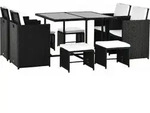 Outsunny Polyrattan Gartenm&ouml;bel Set 8 Personen, Sitzgarnitur f&uuml;r Garten,...