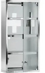 HOMCOM Medizinschrank Arzneischrank Erste Hilfe Schrank mit Schloss Edelstahl 30 x 12