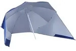 Outsunny Sonnenschirm mit Windschutz 2 in 1 Strandschirm & Strandmuschel, Blau,