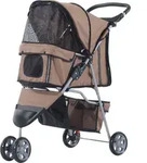 PawHut Hundewagen Hundebuggy f&uuml;r Hunde und Katzen, Mehrfarbig (Kaffeebraun) Aosom