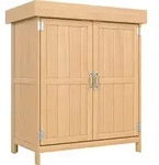 Outsunny Gartenschrank Ger&auml;teschrank mit Doppelt&uuml;r, 2 F&auml;cher, wetterfest,