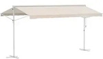 Outsunny Standmarkise Gartenmarkise 4,5x3,4m mit Faltarm und Kurbel, beige, f&uuml;r