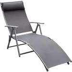 Outsunny Gartenliege Liegestuhl klappbar verstellbar mit Kissen, Sonnenliege...