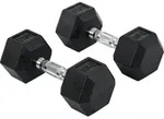 HOMCOM Hexagon Kurzhanteln 2er Set 2x10kg Gusseisen Gummi&uuml;berzug Schwarz Aosom