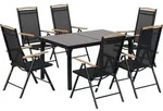Outsunny Sitzgruppe klappbar 6 Personen Gartenm&ouml;bel Set 1 Tisch+6 St&uuml;hle