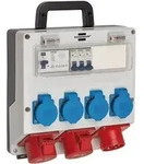 Wandverteiler IP44 Stromverteiler 16A, mit FI-Personenschutzschalter 30mA