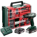 Akku-Bohrschrauber BS 18 Set (602207710) mit 74-teiliger Mobiler Werkstatt,