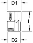 BERYLLIUMplus Steckschl&uuml;sseleinsatz 1/4" 6-kant 8mm