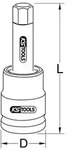 3/4" Kraft-Bit-Stecknuss Innensechskant lang, 17mm