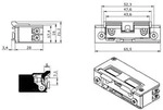 Elektro-T&uuml;r&ouml;ffner,mit Fallengleitdeckel 5U1X21 AC/DC, B 17,4, H 65,5, T 31,4