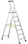 Stehleiter 4 Stufen, Aluminium, einseitig begehbar, H 1.570mm, B 440mm - silber