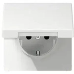 Steckdose 1f aws glz LS990 UP Klappd IP44 ZP horiz/vert mit Klappdeckel