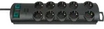 Primera-Line Steckdosenleiste 10-fach, 2 Schalter, 90&deg; Steckdosen schwarz