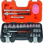 Steckschl&uuml;ssel-Satz 1/2" Hebelknarre 24-teilig 6-kant