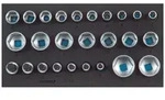 1500 CT1-19 Satz Steckschl&uuml;sseleins&auml;tze 1/2", 6-kant, in Check-Tool-Modul - schwarz