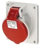 CEE-Anbausteckdose 5p 16A 400V/rt 6h kst IP44 schraublose Klemmen abgew 92x100mm