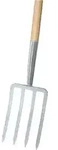 Spatengabel silber 4 Zinken, T-Stiel Import - silber